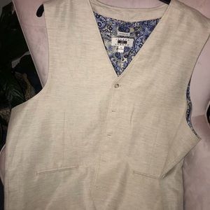 Men’s Khaki linen dress vest